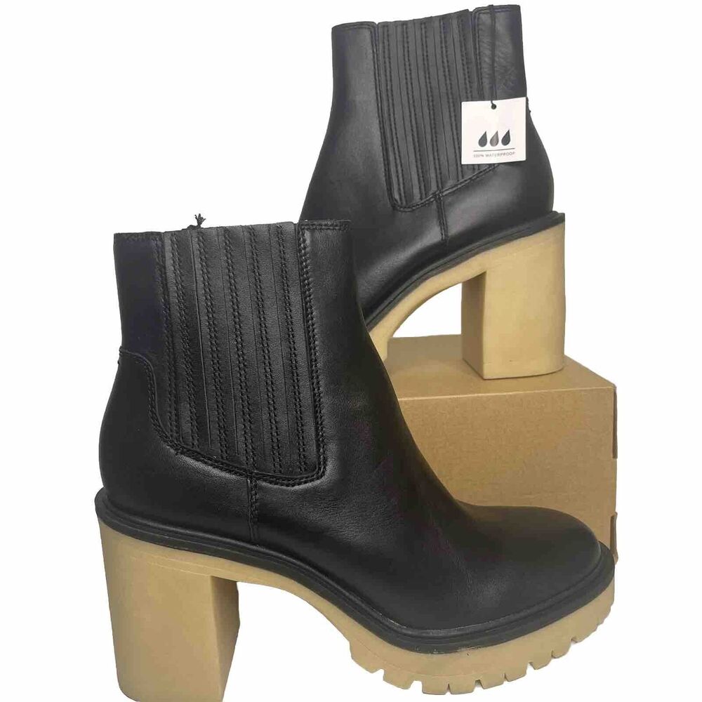 dolce vita caster h20 waterproof leather bootie black Size 9.5 NWOB Read Desc